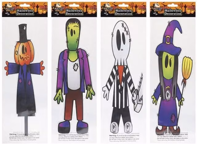 KDMD Halloween Gel Character Window Stickers, Assorted Multicolour, 5 Pack – 1