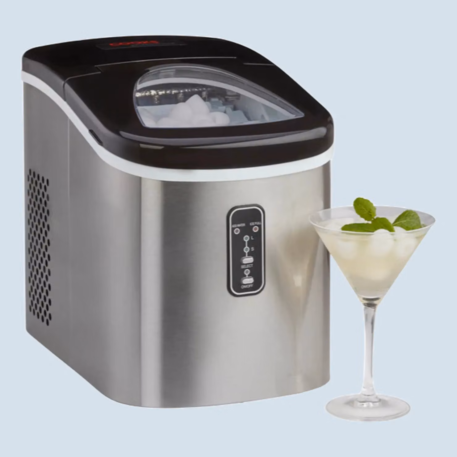 Cooks Professional Ice Maker Machine with Ice Scoop and 2.2L Tank, Produces 14kg Per Day in Metallic Silver – 6