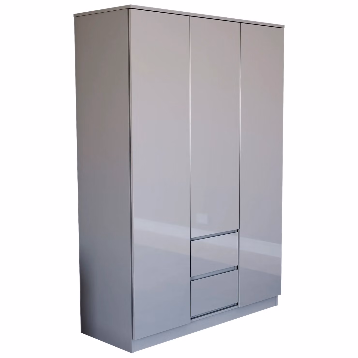 Vida Designs Glinton High Gloss 3 Door 2 Drawer Wardrobe in Grey – 4