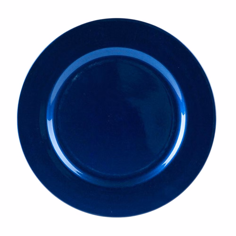 Argon Tableware 12pc Metallic Charger Plates and Coasters Set in Blue, Melamine, Diameter: 33 cm – 5