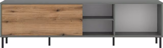 Furniture To Go Darwin Modern TV Cabinet with 1 Door in Green and Oak, Height: 50 cm