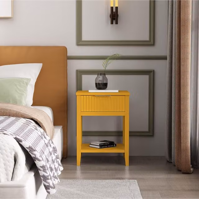 Cabinet Bits Monti 1 Drawer Bedside Table in Yellow – 1
