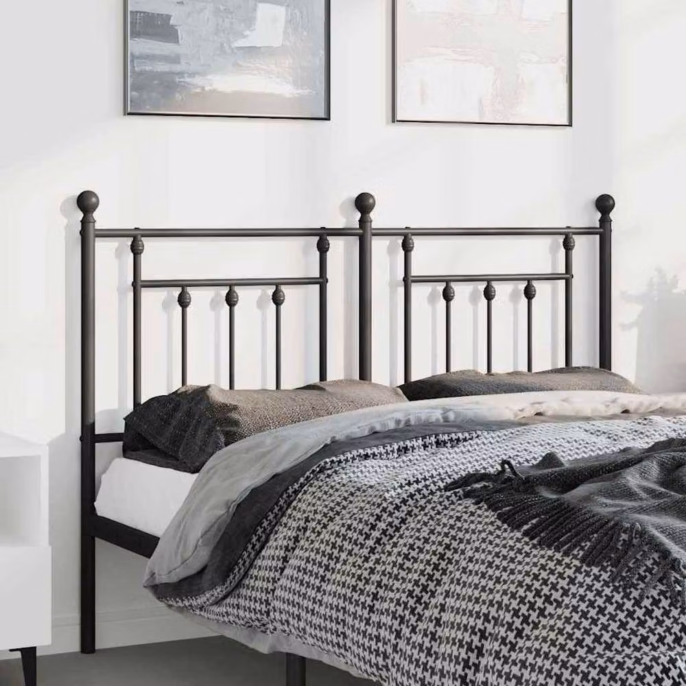 Berkfield Home Classic Metal Headboard, Black, Width: 150 cm – 2