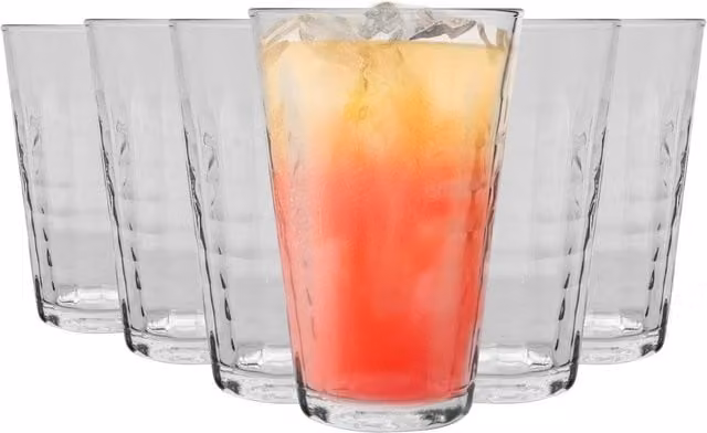Duralex Prisme Geometric Glass Tumblers, Transparent, 0.33 l