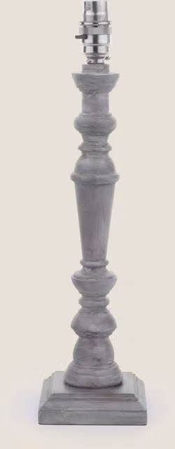 Laura Ashley Tate Classic Wooden Table Lamp Base in Grey