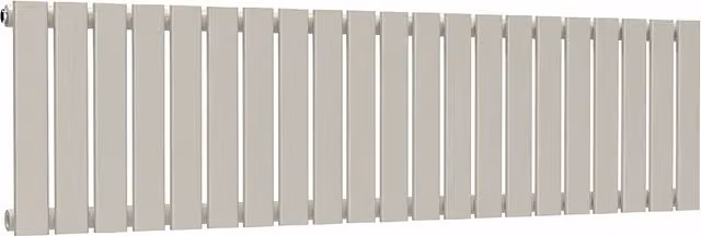 Lux Heat Flat Horizontal Single Steel Radiator in Grey, W: 147.0 cm, H: 40.0 cm, D: 40.0 cm