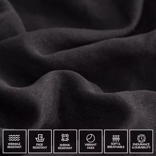 Pamposh King Size Reversible Microfibre Duvet Cover Set in Black with Pillowcases – 4