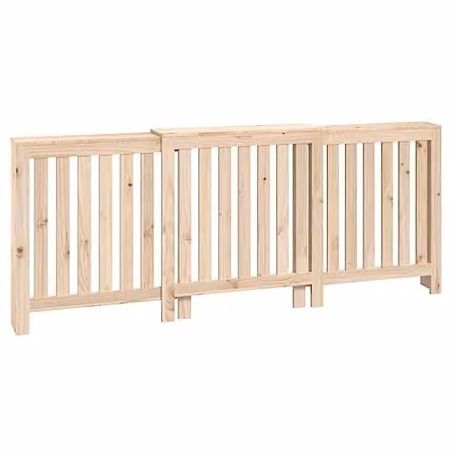 vidaXL Radiator Cover in Brown, Modern Slat Design with Additional Shelf Space, Solid Pine Wood, W/D/H: 210 x 21 x 85 cm
