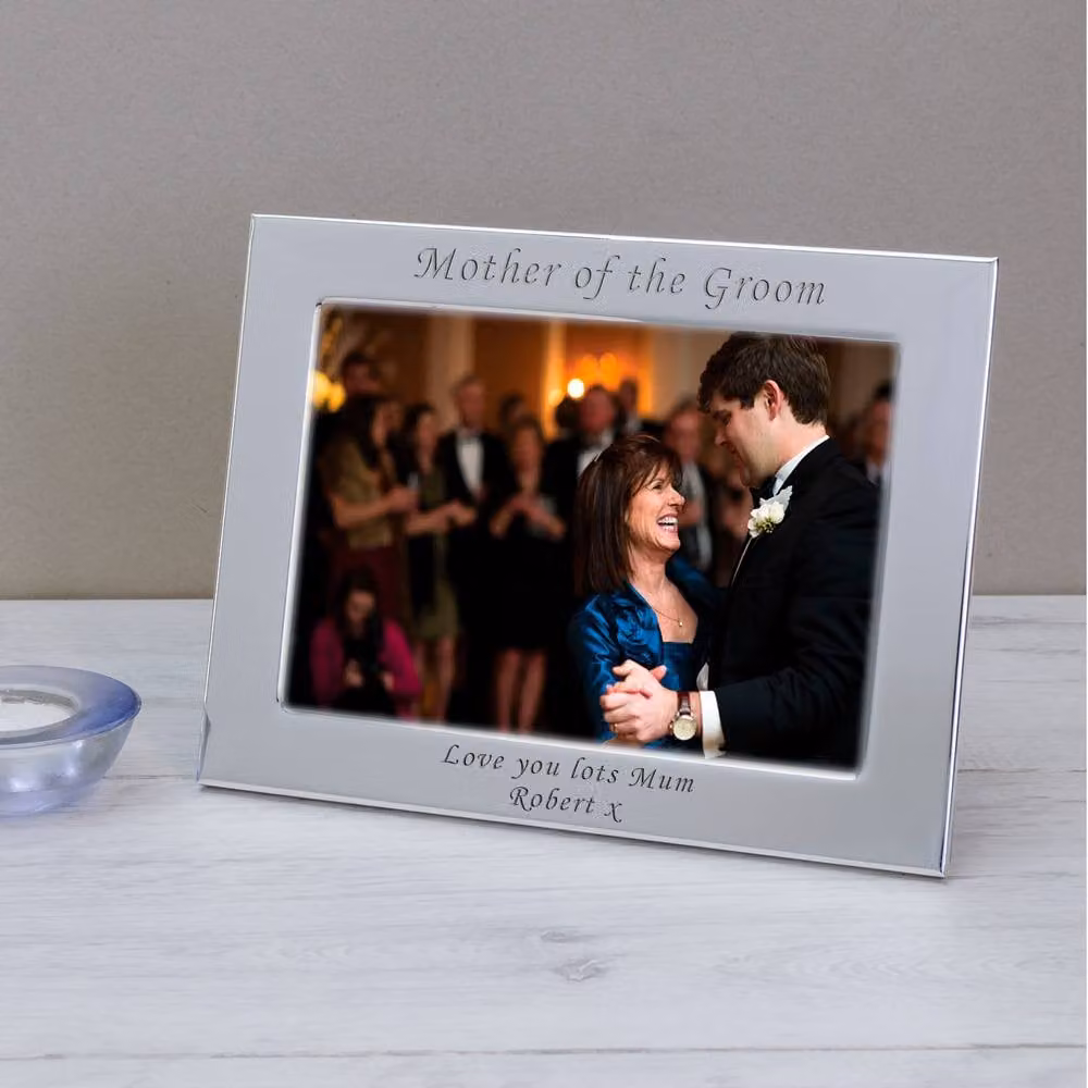 Uniqueful Personalised Mother of the Groom Silver Plated Rectangular Picture Frame