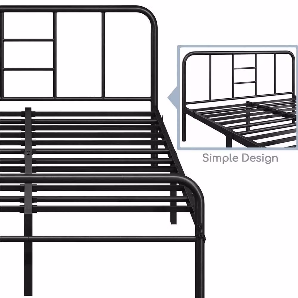 FORGEVIO Metal Bed Frame in Black, W/D/H: 90 x 190 x 36 cm – 3