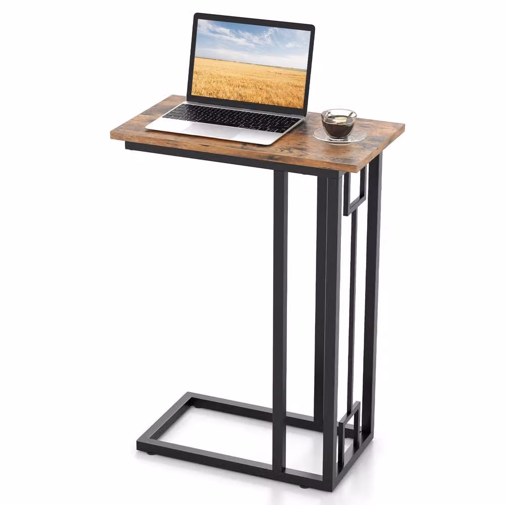 Costway C-Shaped Side Table in Brown – 2