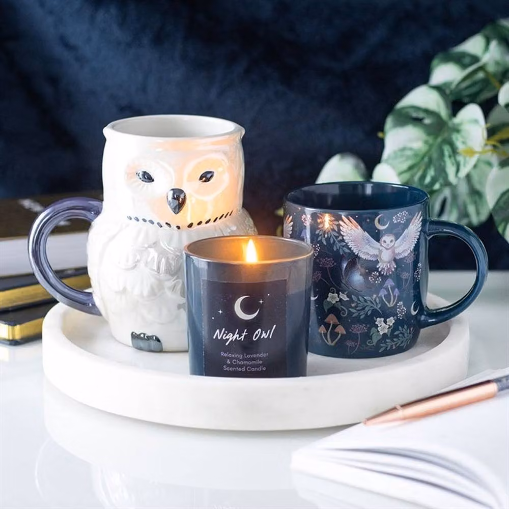 Uniqueful Owl Shaped Iridescent Ceramic Mug in White, 1000ml – 2