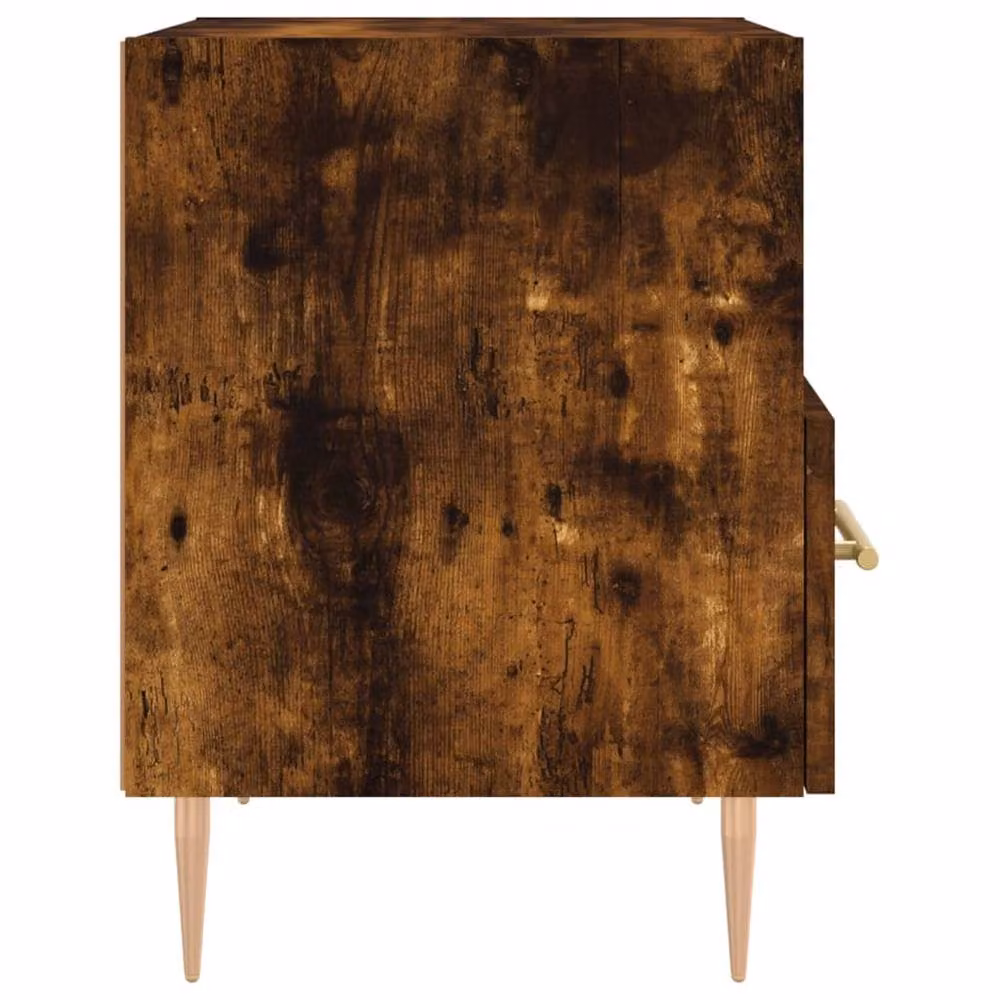 Berkfield Home Modern Bedside Cabinet in Smoked Oak Brown, W/D/H: 40 x 35 x 47.5 cm – 3