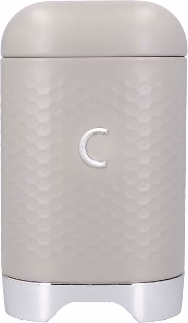 Lovello Coffee Canister with Textured Finish and Retro Curves in Yellow