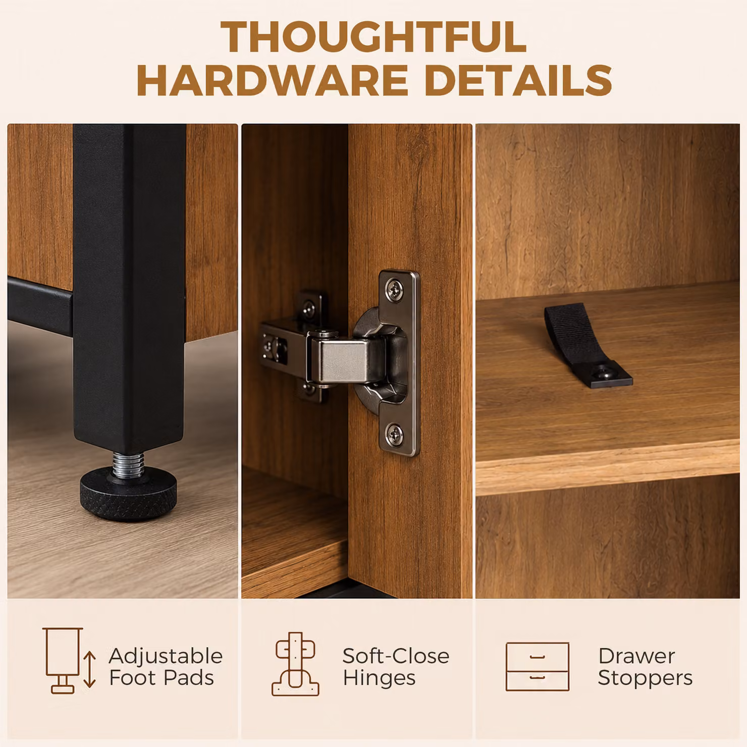 HOMCOM Freestanding Brown and Black Industrial Bathroom Storage Cabinet with Soft-Close Doors, Internal Drawers and Shelves, H 180 x W 25 x D 25 cm – 5
