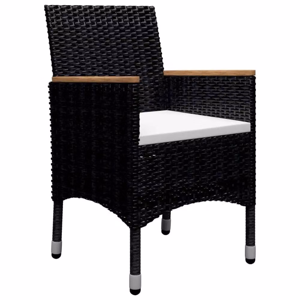 Berkfield Home Elegant 9 Piece Garden Dining Set in Black Poly Rattan and Tempered Glass – 2