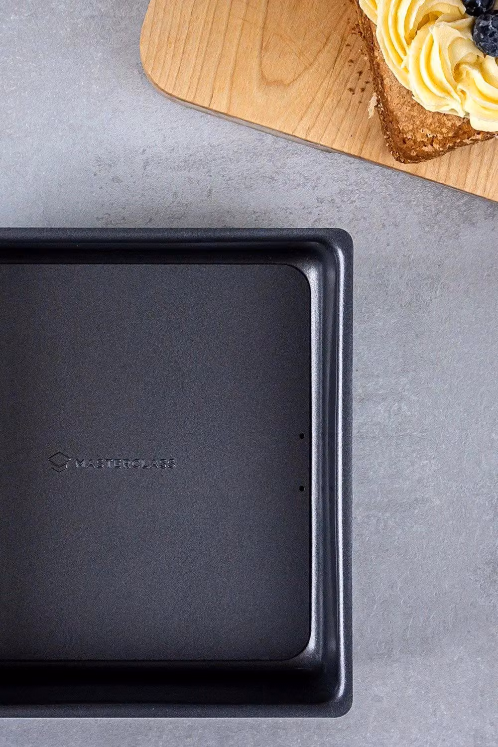 MasterClass Non-Stick Loose Base Square Carbon Steel Deep Cake Tin, Grey, 25 cm – 2