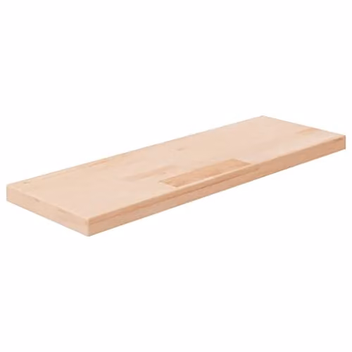 vidaXL Untreated Solid Oak Shelf Board, Brown/Beige, W/D/H: 60 x 20 x 2.68 cm