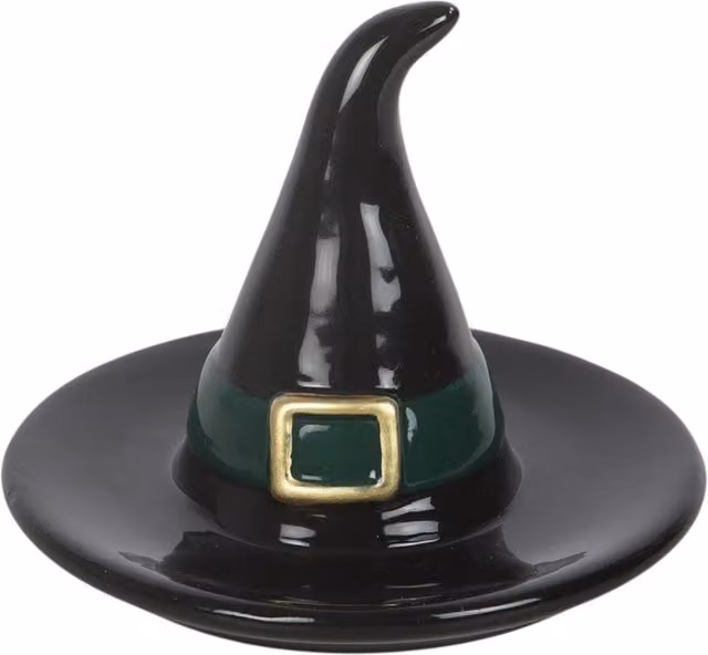 Kingsbury Gifts Witch Hat Ceramic Trinket Jewellery Dish, Black