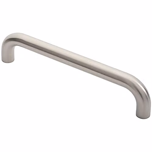 Loops Round D Bar Pull Handle in Brushed Silver Stainless Steel, 325 x 25 mm with 300 mm Fixing Centres