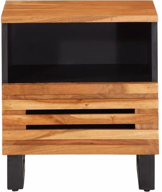 Berkfield Home Decorative Acacia Wood Bedside Cabinet in Brown, W/D/H: 40 x 33 x 46 cm