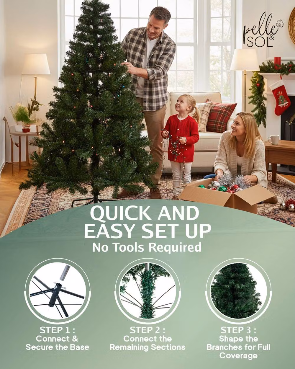 Pelle & Sol Green Artificial Christmas Tree – 2