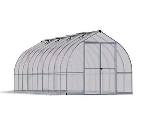 Palram Canopia Bella Greenhouse Kit in Silver, W244 x D603.9 x H219 cm