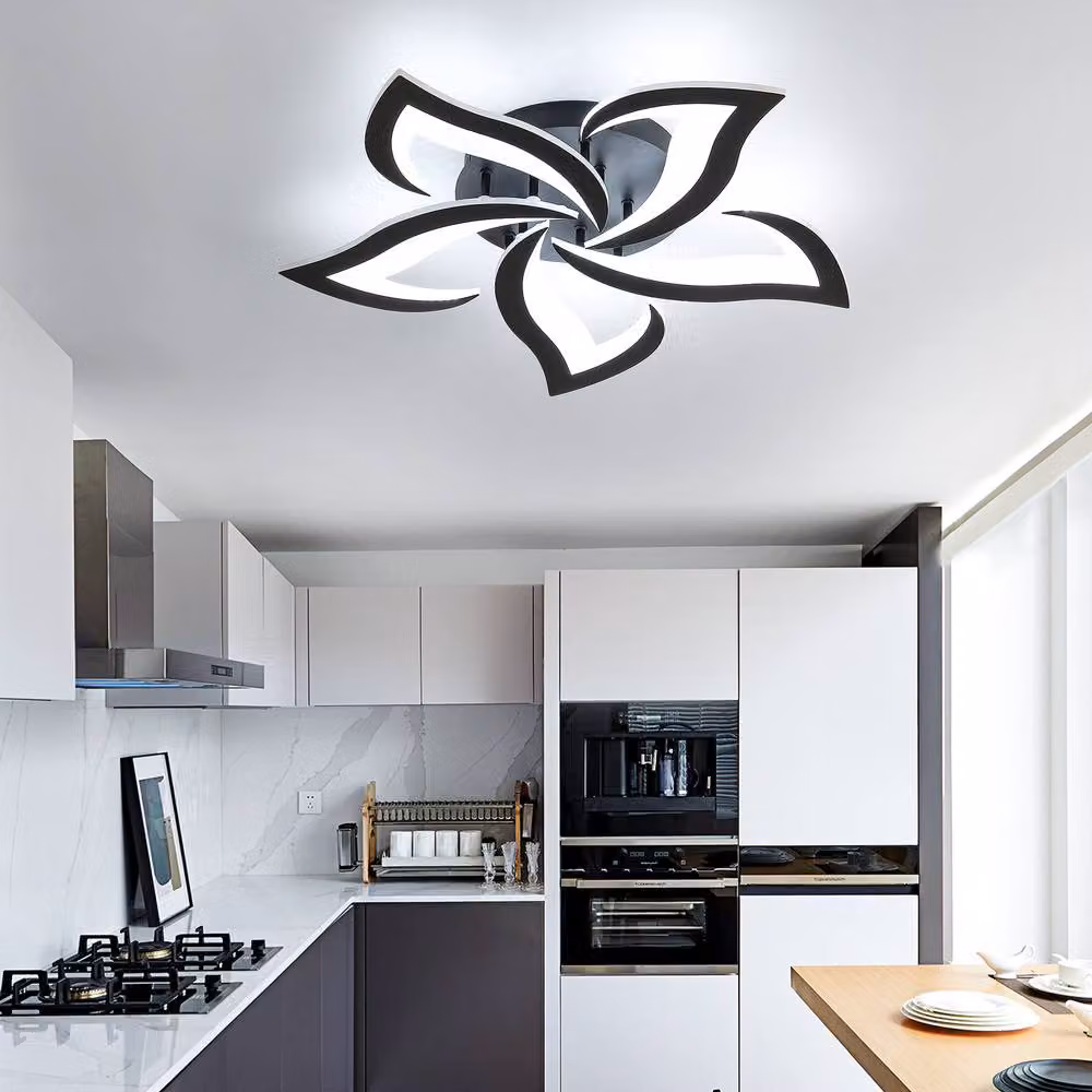 Pheashine Modern Black LED Ceiling Light with 6500K Cool White Light – 3