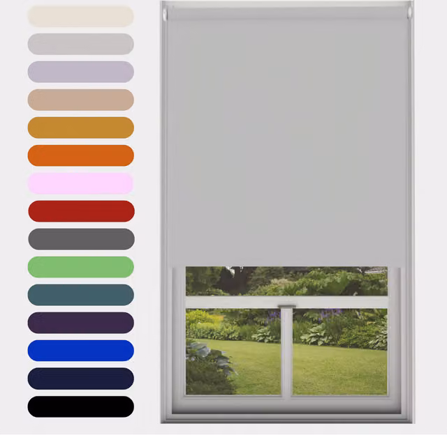 Caecus Thermal Insulating Blackout Roller Blind, Grey, W: 150 cm, H: 210 cm