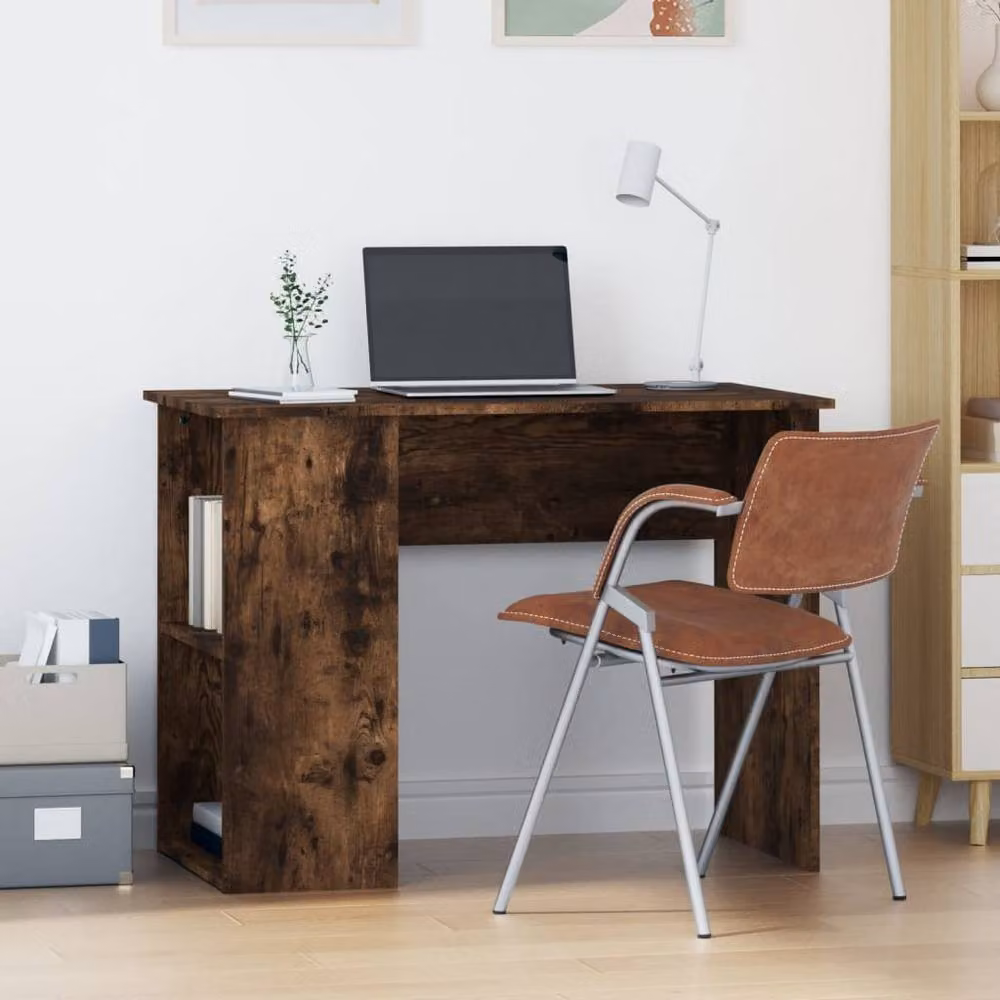 Berkfield Home Computer Desk in Smoked Oak Brown, W/D/H: 100 x 55 x 75 cm – 2