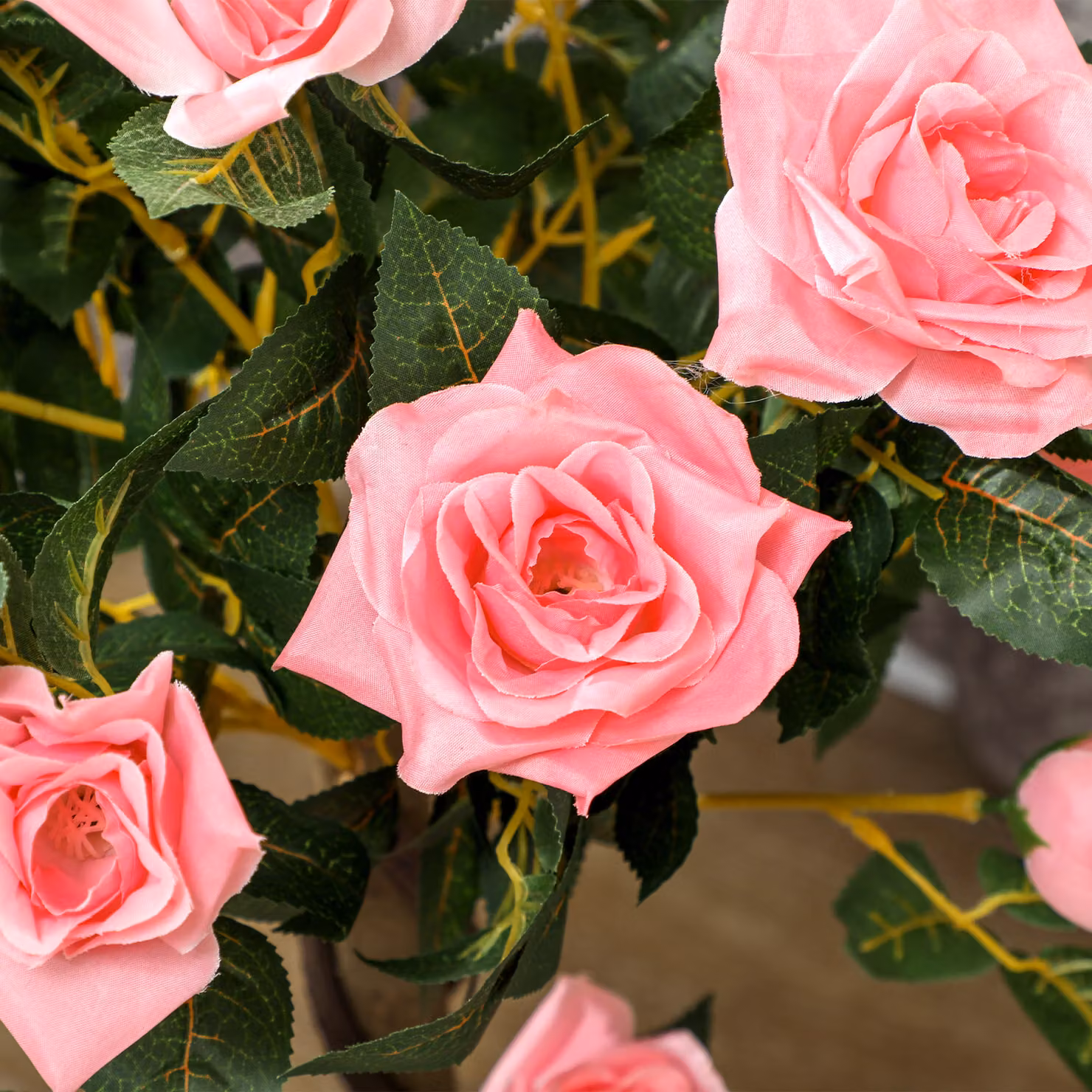 Outsunny Set of 2 Pink Artificial Rose Plants in Pots, Height: 90 cm – 7