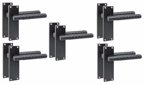 Golden Grace Victorian Knurled T-Bar Door Handle Set with Long Backplate in Matt Black (5 Pairs)
