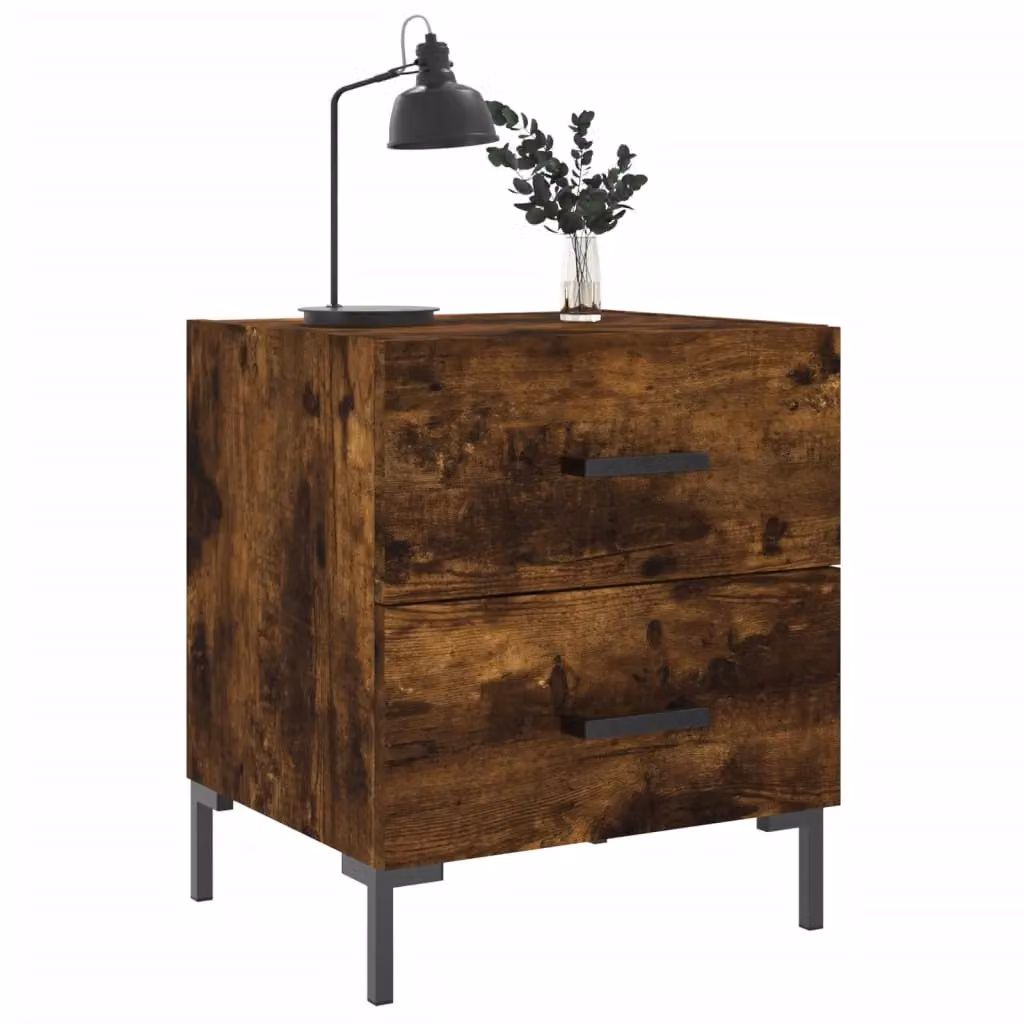 Berkfield Home Smoked Oak Bedside Cabinet in Brown, W/D/H: 40 x 35 x 47.5 cm – 3