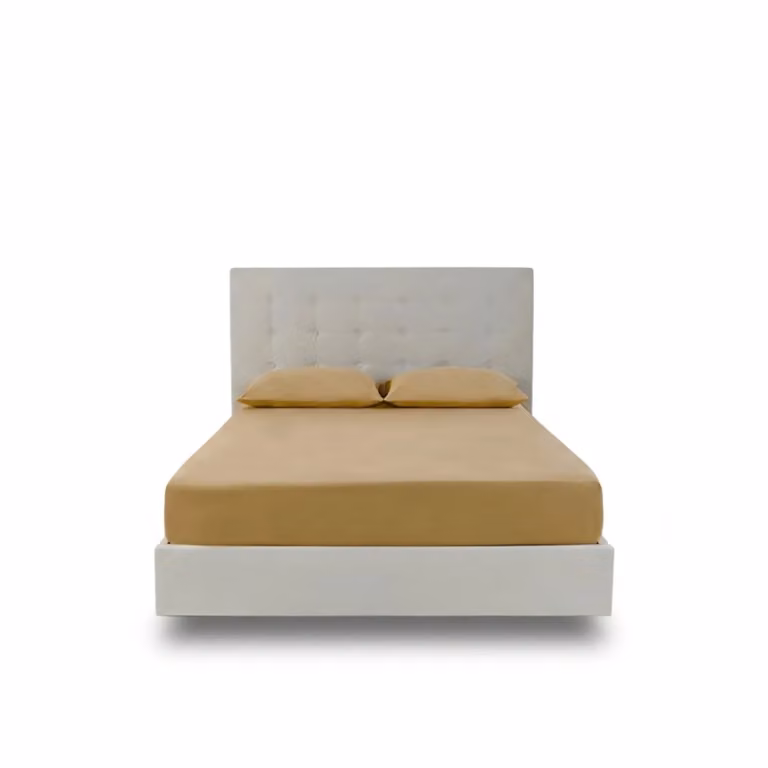Home Sweet Home UK Single Polycotton Fitted Sheet in Tan, W/D/H: 90 x 190 x 25 cm