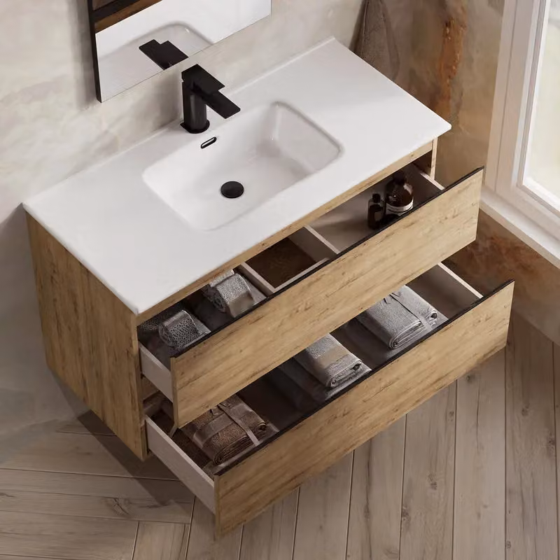 Banyetti Vatilla 1000mm Wall Hung Vanity Unit with Athena Basin in Ostippo Oak Light Oak – 3