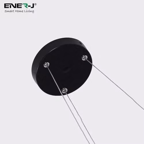 ENER-J Modern Round LED Pendant Light, 24W 6500K Cool White, Black Minimalist Suspended Ceiling Lamp, Diameter: 60 cm – 2