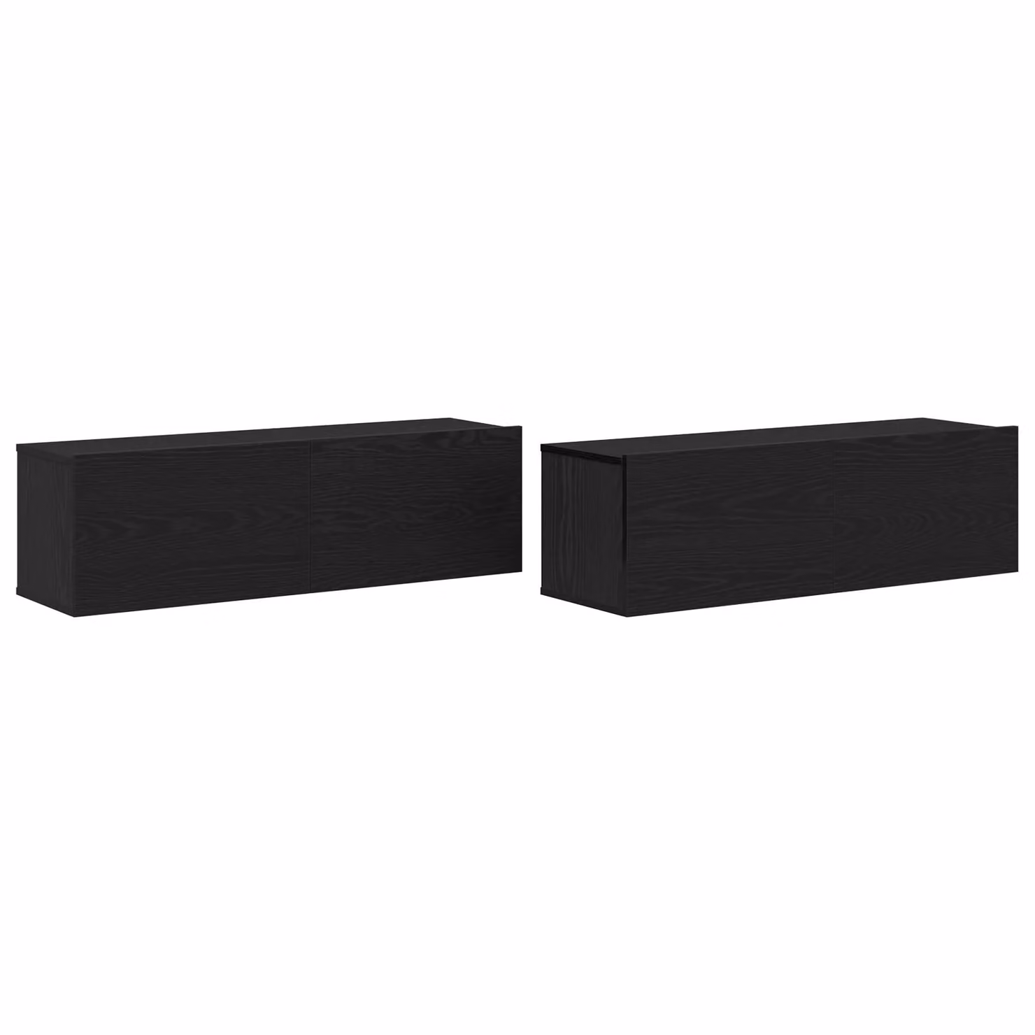 Berkfield Home Modern Black Oak Lowboard TV Cabinets, 2 Piece Set, W/D/H: 100 x 30 x 30 cm – 2