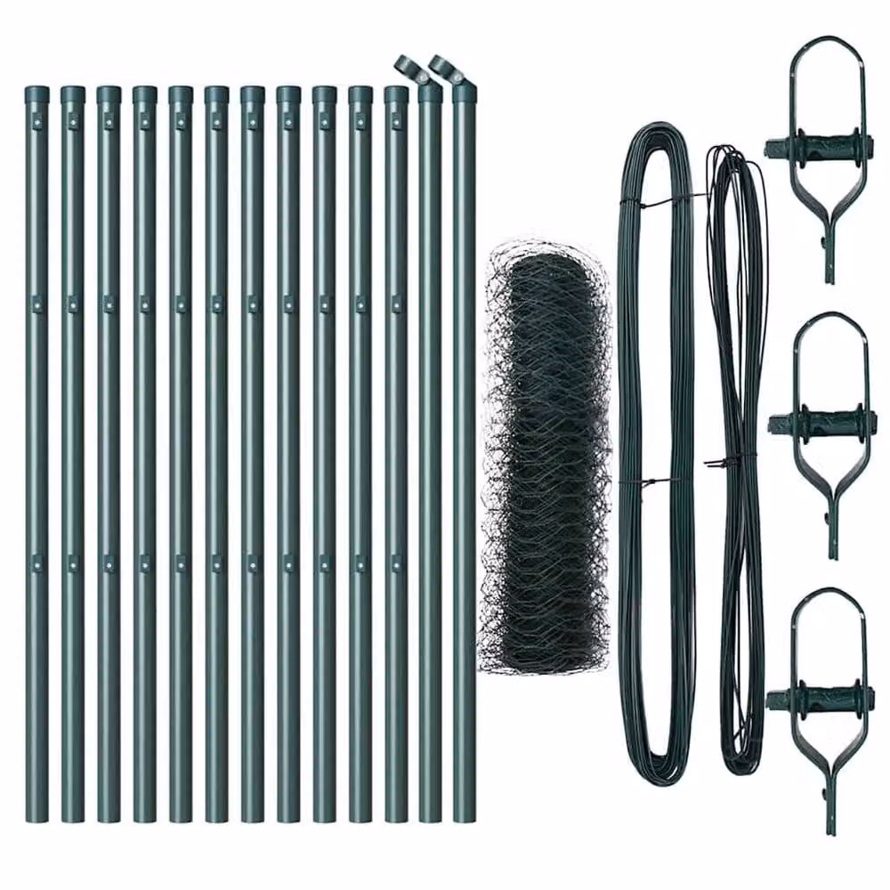 Berkfield Home Green Hexagon Steel Fence, W: 40 cm, L: 25 m – 3