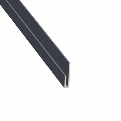ARP Powder Coated Aluminium U-Profile Soffit J Trim, Anthracite Grey (7016 Matt), W: 40 mm, D: 20 mm, L: 3 m