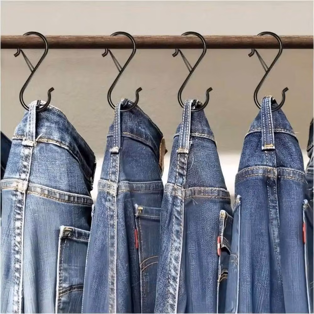 FLAVORA 10-Piece Silver Stainless Steel Windproof Spring Clasp Balcony Clothes Hangers – 2