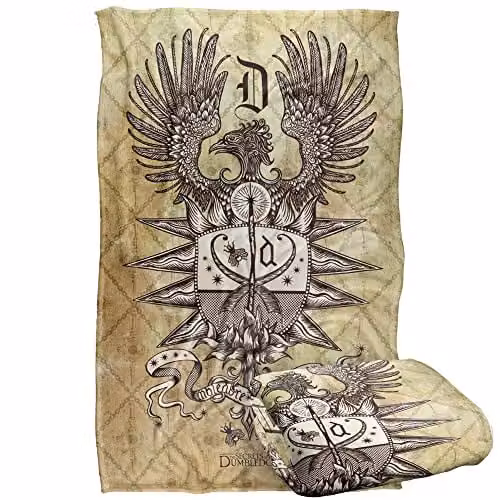 LOGOVISION Fantastic Beasts The Secrets Of Dumbledore Dumbledore Sigil Super Soft Fleece Throw Blanket, Multicolour, W: 91 cm, D: 147 cm – 1