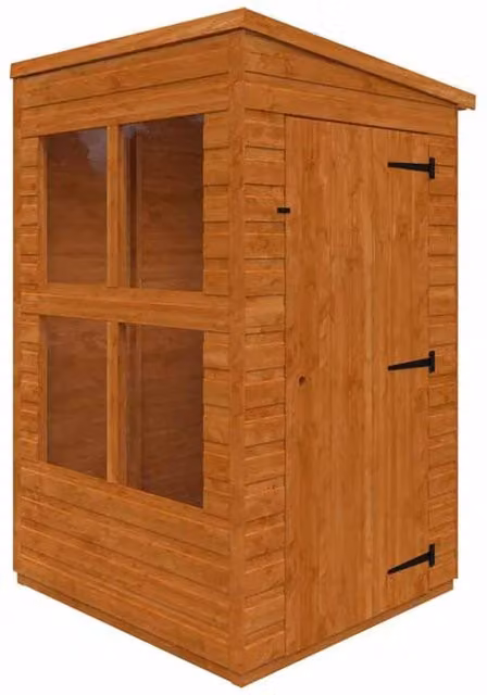 Buttercup Farm 4x4 Flex Pent Summerhouse Garden Sunroom in Burnt Orange and Grey, 12mm Wood Panels, W/D/H: 120 x 115 x 203 cm