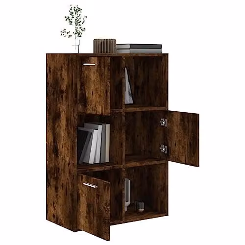 vidaXL Modern Oak Storage Cabinet in Brown, W/D/H: 60 x 29.5 x 90 cm – 5