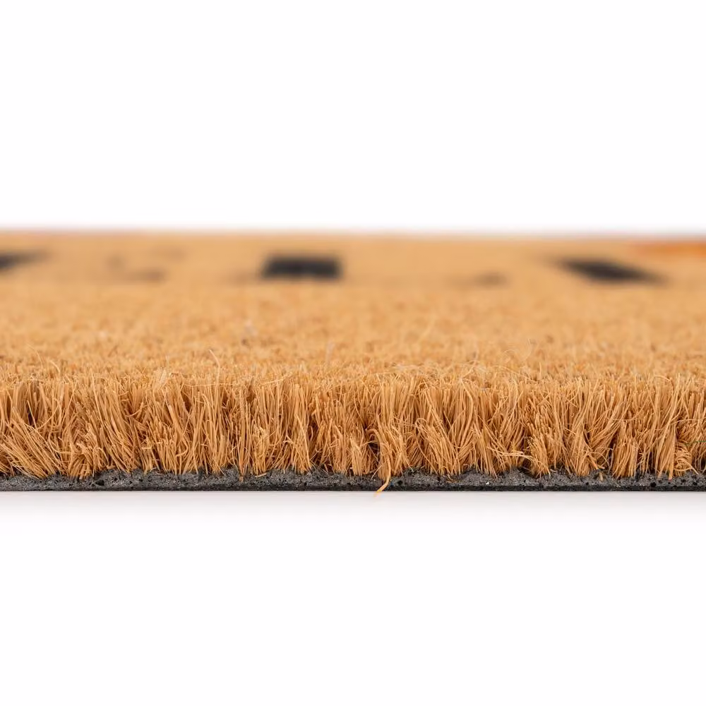 Kukoon Floral Coir Front Door Mat in Beige and Multicolour, W: 45 cm, D: 70 cm – 3