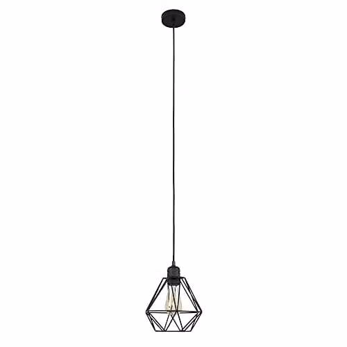 ValueLights Casco Black Metal Industrial Pendant Ceiling Light with E27 Fitting