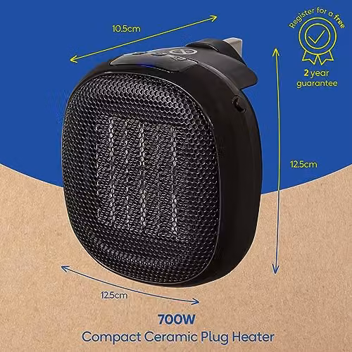 Russell Hobbs RHPH7001 700W Compact Portable Ceramic Plug-in Fan Heater in Black – 2