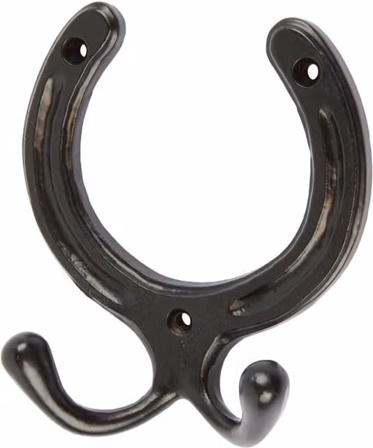 Hammer and Tongs Matt Black Iron Wall Mounted Double Coat Hook