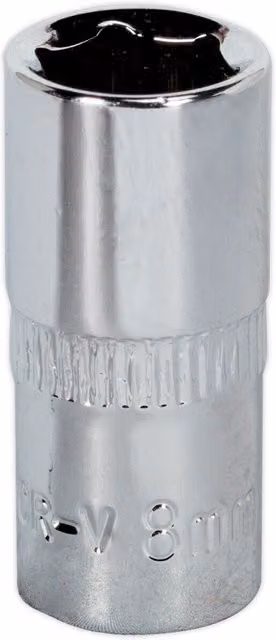 Loops 8mm Forged Steel 1/4 inch Square Drive Socket in Silver Chrome Vanadium – 1