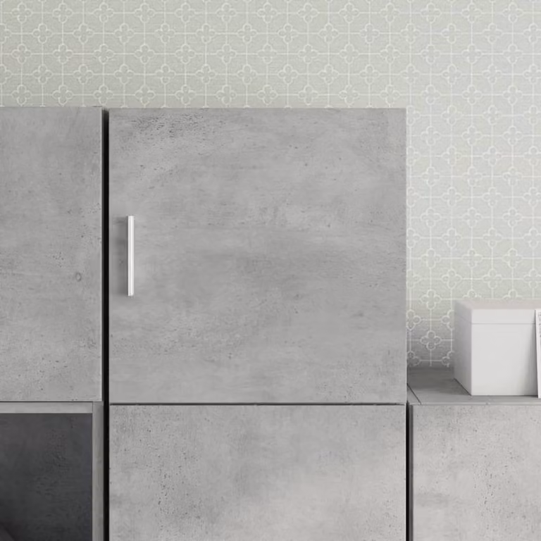 Berkfield Home Wall Mounted Cabinet in Concrete Grey, W: 40 cm, D: 42.5 cm, H: 40 cm