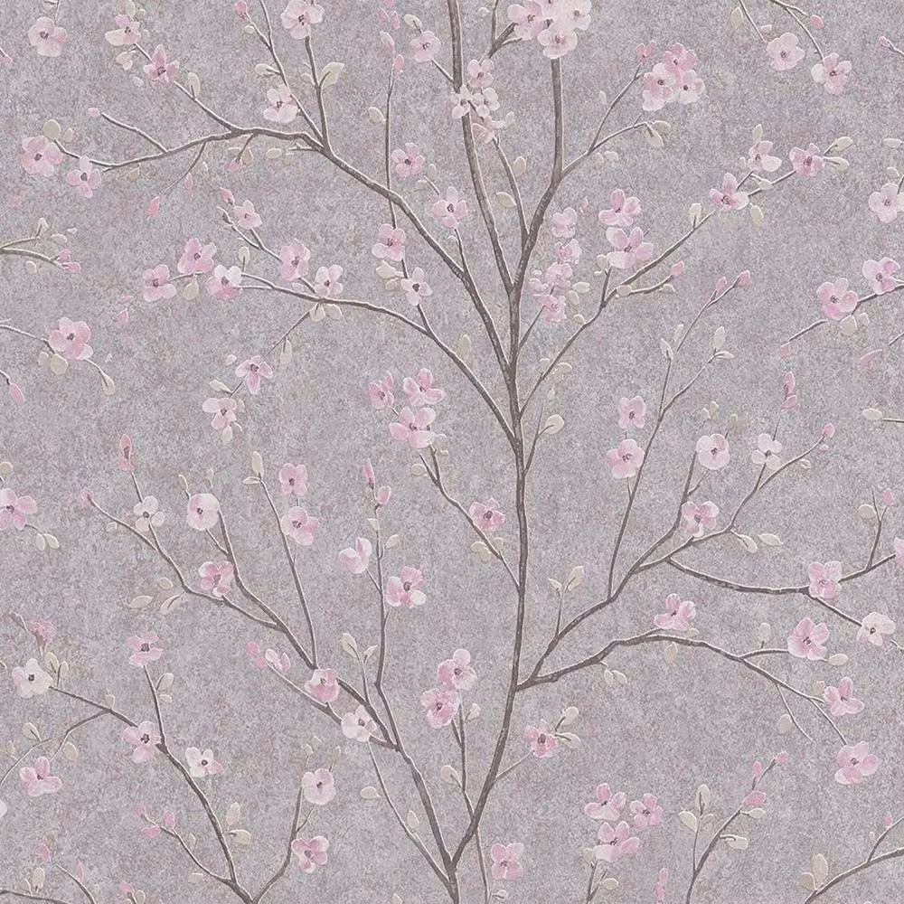 Havendro Cherry Blossom Flower Trail Wallpaper in Pink – 2